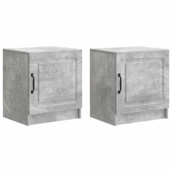 Nachttisch 2 Stk. Betongrau 43 x 34,5 x 47 cm Holzwerkstoff