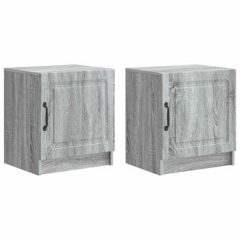 Nachttisch 2 Stk. Sonoma-Grau 43 x 34,5 x 47 cm Holzwerkstoff