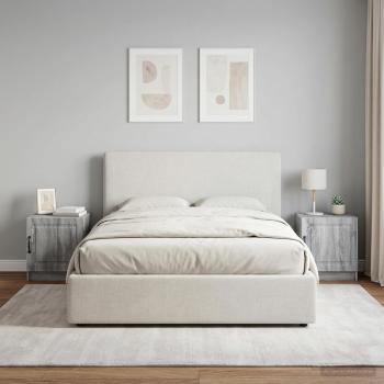 Nachttisch 2 Stk. Sonoma-Grau 43 x 34,5 x 47 cm Holzwerkstoff