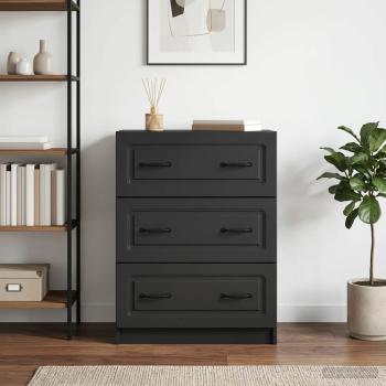 ARDEBO.de - Schubladenschrank Schwarz 66 x 34,5 x 87 cm Holzwerkstoff