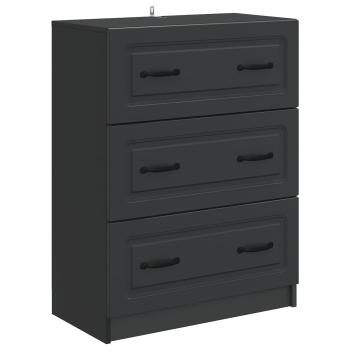 Schubladenschrank Schwarz 66 x 34,5 x 87 cm Holzwerkstoff