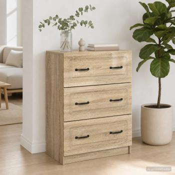 ARDEBO.de - Schubladenschrank Sonoma-Eiche 66 x 34,5 x 87 cm Holzwerkstoff