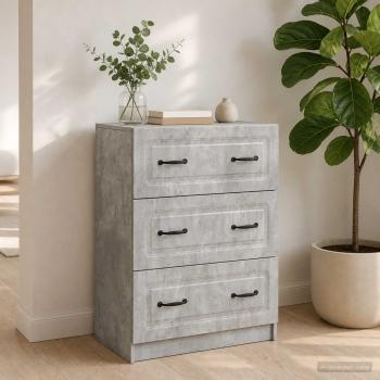 ARDEBO.de - Schubladenschrank Betongrau 66 x 34,5 x 87 cm Holzwerkstoff