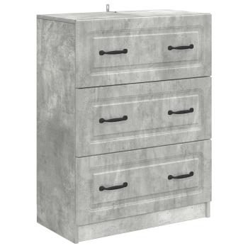 Schubladenschrank Betongrau 66 x 34,5 x 87 cm Holzwerkstoff