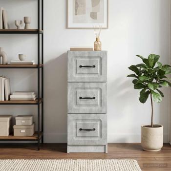ARDEBO.de - Schubladenschrank Betongrau 33 x 34,5 x 87 cm Holzwerkstoff