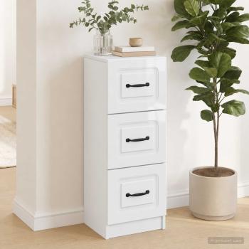 ARDEBO.de - Schubladenschrank Hochglanz Weiß 33 x 34,5 x 87 cm