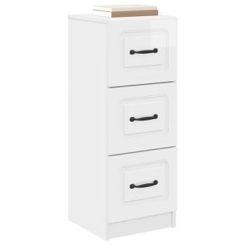 Schubladenschrank Hochglanz Weiß 33 x 34,5 x 87 cm