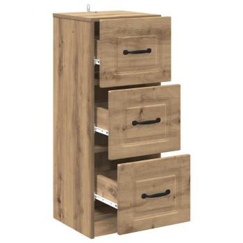 Schubladenschrank 33 x 34,5 x 87 cm Holzwerkstoff Artisan-Eiche
