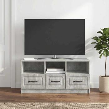ARDEBO.de - TV-Schränk Betongrau 102 x 34,5 x 47 cm Holzwerkstoff
