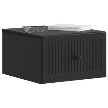 Wandmontierter Nachttisch Schwarz 33 x 34,5 x 20 cm