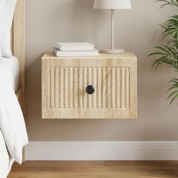 ARDEBO.de - Wandmontierter Nachttisch Sonoma-Eiche 33 x 34,5 x 20 cm