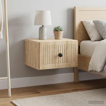 ARDEBO.de - Wandmontierter Nachttisch 2 Stk. Sonoma-Eiche 33 x 34,5 x 20 cm