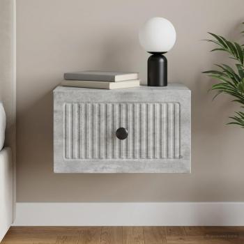 ARDEBO.de - Wandmontierter Nachttisch Betongrau 33 x 34,5 x 20 cm