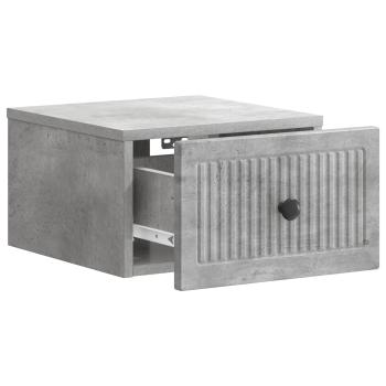 Wandmontierter Nachttisch Betongrau 33 x 34,5 x 20 cm