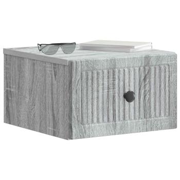 Wandmontierter Nachttisch 2 Stk. Sonoma-Grau 33 x 34,5 x 20 cm