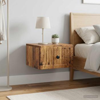 ARDEBO.de - Wandmontierter Nachttisch 2 Stk. Altholz 33 x 34,5 x 20 cm
