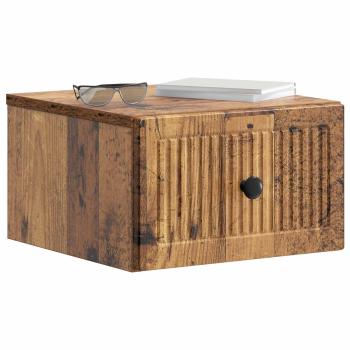 Wandmontierter Nachttisch 2 Stk. Altholz 33 x 34,5 x 20 cm