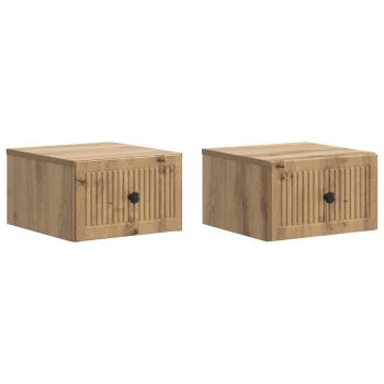 Wandmontierter Nachttisch 2 stk. Artisan-Eiche