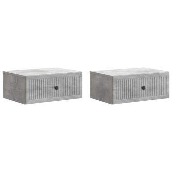 Nachttisch 2 Stk. Betongrau 49 x 34,5 x 20 cm Holzwerkstoff