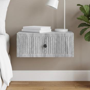 ARDEBO.de - Nachttisch Sonoma-Grau 49 x 34,5 x 20 cm Holzwerkstoff