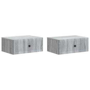 Nachttisch 2 Stk. Sonoma-Grau 49 x 34,5 x 20 cm Holzwerkstoff