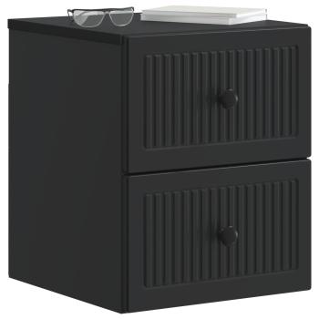 Wandmontierter Nachttisch Schwarz 33 x 34,5 x 40 cm