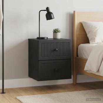 ARDEBO.de - Wandmontierter Nachttisch 2 Stk. Schwarz 33 x 34,5 x 40 cm