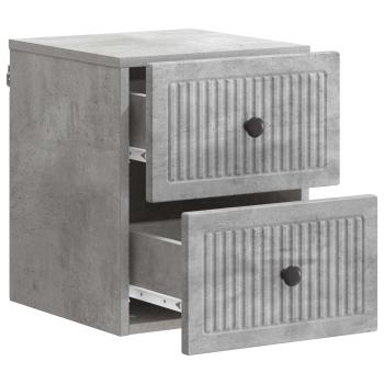 Wandmontierter Nachttisch Betongrau 33 x 34,5 x 40 cm
