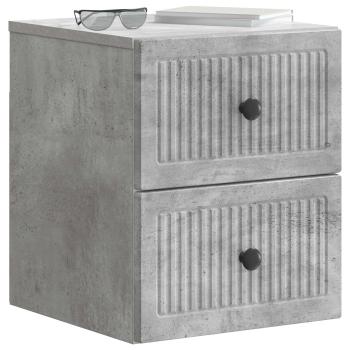 Wandmontierter Nachttisch 2 Stk. Betongrau 33 x 34,5 x 40 cm