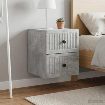 Wandmontierter Nachttisch 2 Stk. Betongrau 33 x 34,5 x 40 cm