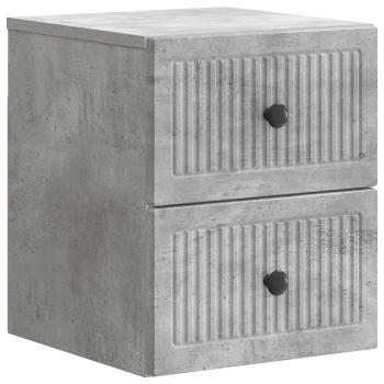Wandmontierter Nachttisch 2 Stk. Betongrau 33 x 34,5 x 40 cm