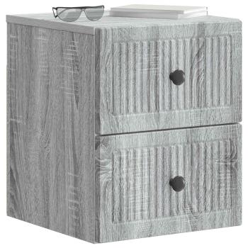 Wandmontierter Nachttisch 2 Stk. Sonoma-Grau 33 x 34,5 x 40 cm
