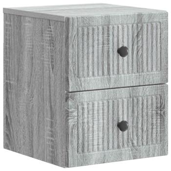 Wandmontierter Nachttisch 2 Stk. Sonoma-Grau 33 x 34,5 x 40 cm