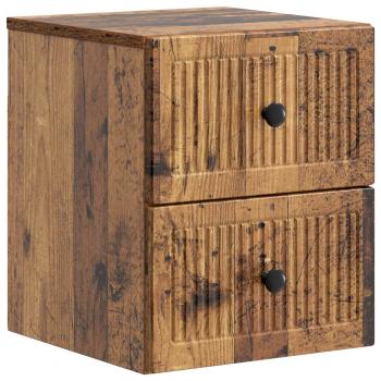 Wandmontierter Nachttisch Altholz 33 x 34,5 x 40 cm