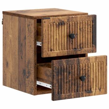 Wandmontierter Nachttisch Altholz 33 x 34,5 x 40 cm