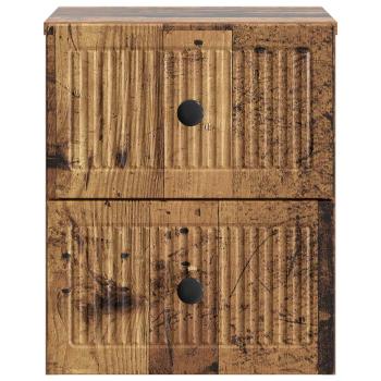 Wandmontierter Nachttisch Altholz 33 x 34,5 x 40 cm