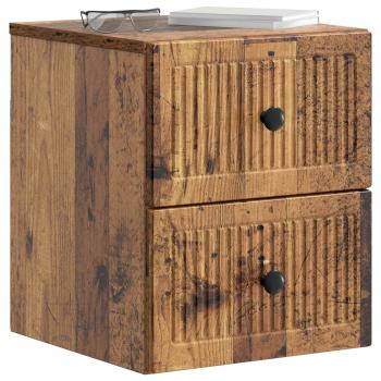 Wandmontierter Nachttisch 2 Stk. Altholz 33 x 34,5 x 40 cm