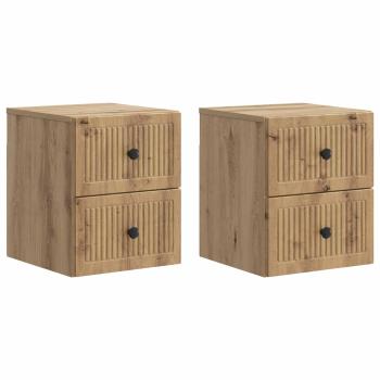 Wandmontierter Nachttisch 2 stk. Artisan-Eiche