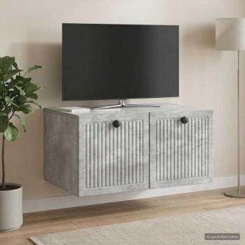 ARDEBO.de - Wandmontierter TV-Schrank Betongrau 59,5 x 41 x 30 cm