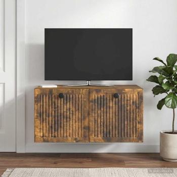 Wandmontierter TV-Schrank Geräucherte Eiche 59,5 x 41 x 30 cm