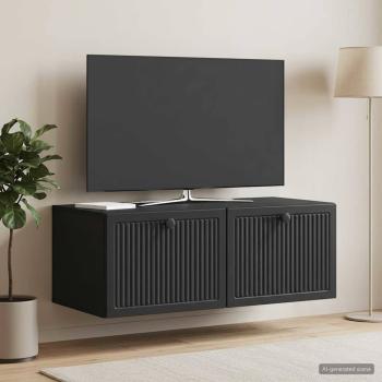 ARDEBO.de - Wandmontierter TV-Schrank Schwarz 78,5 x 41 x 30 cm
