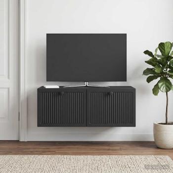 Wandmontierter TV-Schrank Schwarz 78,5 x 41 x 30 cm