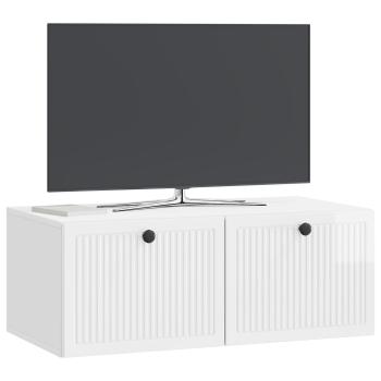 Wandmontierter TV-Schrank Hochglanz Weiß 78,5 x 41 x 30 cm