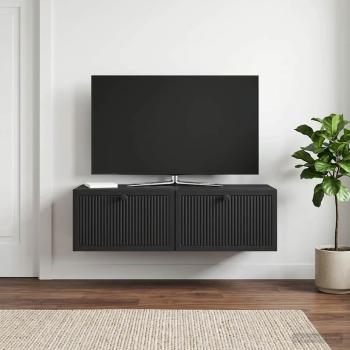 ARDEBO.de - Wandmontierter TV-Schrank Schwarz 98 x 41 x 30 cm Holzwerkstoff