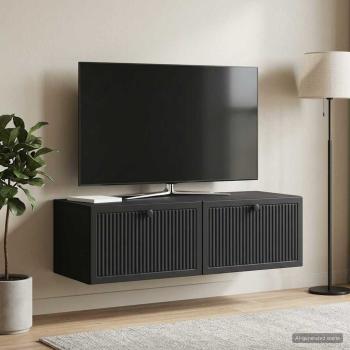 Wandmontierter TV-Schrank Schwarz 98 x 41 x 30 cm Holzwerkstoff