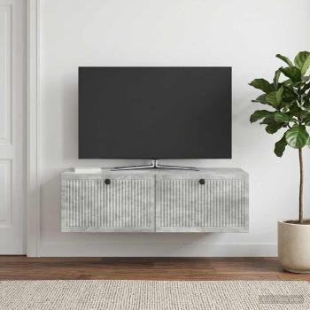 ARDEBO.de - Wandmontierter TV-Schrank Betongrau 98 x 41 x 30 cm