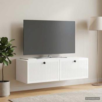 ARDEBO.de - Wandmontierter TV-Schrank Hochglanz Weiß 98 x 41 x 30 cm
