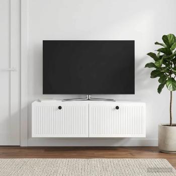 Wandmontierter TV-Schrank Hochglanz Weiß 98 x 41 x 30 cm