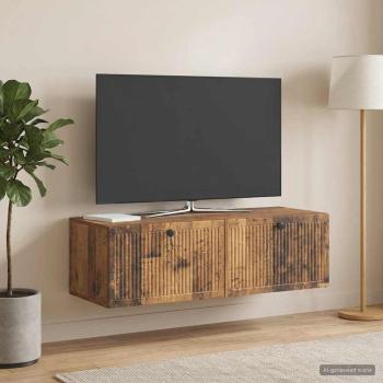 ARDEBO.de - Wandmontierter TV-Schrank Altholz 98 x 41 x 30 cm Holzwerkstoff