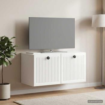 ARDEBO.de - Wandmontierter TV-Schrank Hochglanz Weiß 59,5 x 31 x 30 cm